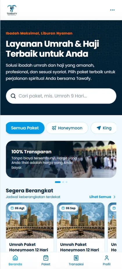Tangkapan layar portal jamaah PWA Tawafku